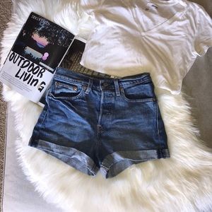 Levi’s “Wedgie” High Waist Denim Jean Shorts